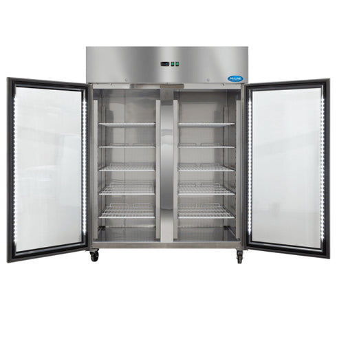 Nuline Two Door Laboratory Fridge – Glass Doors – Stainless Steel – 1400 litres - MF140TNG