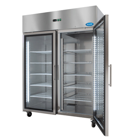 Nuline Two Door Laboratory Fridge – Glass Doors – Stainless Steel – 1400 litres - MF140TNG