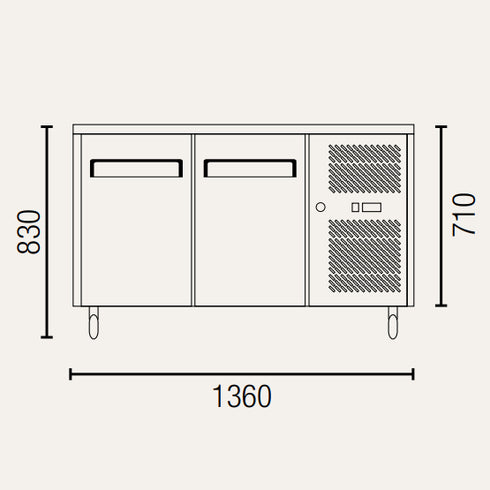 Exquisite Snack Size Under Bench Chiller Solid Doors - SSC260H