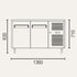 Exquisite Two Solid Doors Underbench Freezer 700mm deep - USF260H
