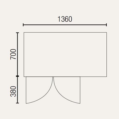 Exquisite Two Solid Doors Underbench Freezer 700mm deep - USF260H