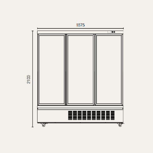 Exquisite Three Glass Door Upright Display Fridge - SMC1600