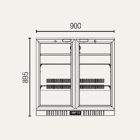 Exquisite Two Swing Doors Backbar Display Fridge - UBC210