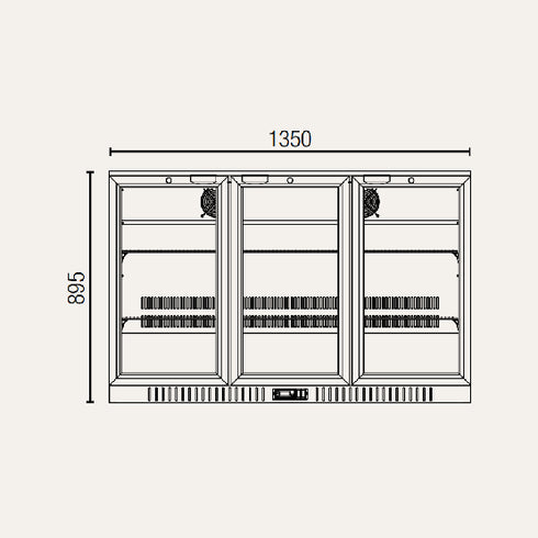 Exquisite Three Swing Doors Backbar Display Fridge - UBC330