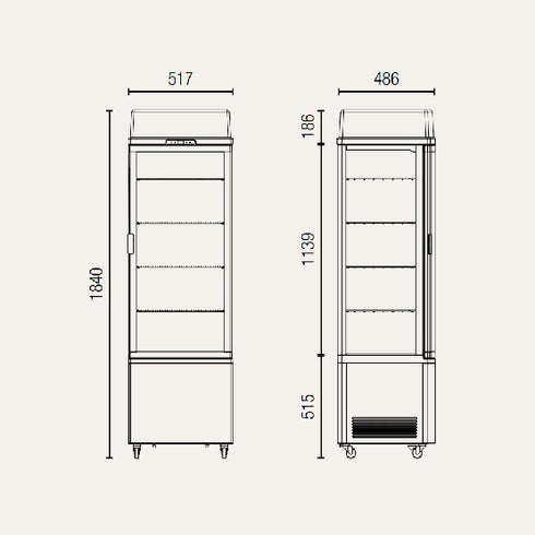 Exquisite Black Four Sided Glass Upright Display Fridge - CTD235