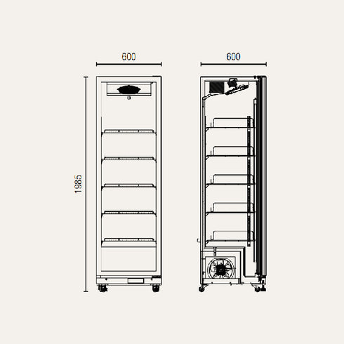 Exquisite One Glass Doors Upright Display Fridge – Black - DC410