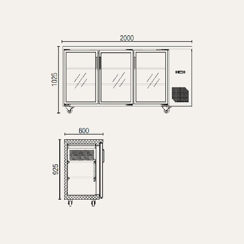 Exquisite Three Swing Doors Backbar Display Fridge - UBC570