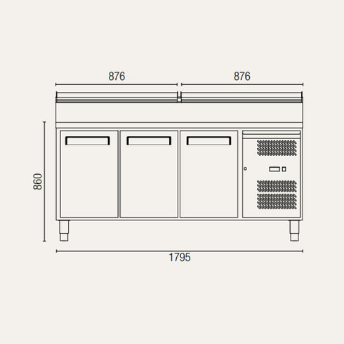 Exquisite Sandwich Pizza Prep Bench Fridge - MTC363H