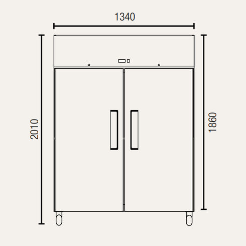 Exquisite Two Solid Doors Upright Storage Refrigerators - GSC1200H