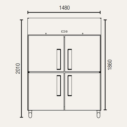 Exquisite Two Split Solid Doors Upright Fridge 1476L - GSC1412H