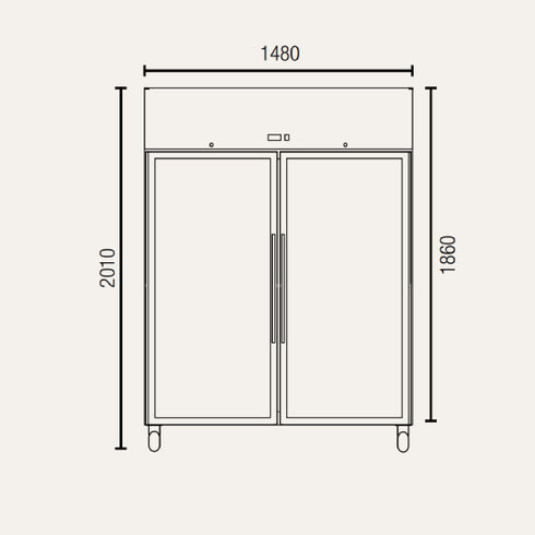 Exquisite Two Doors Stainless Steel Upright Chiller Glass Door - GSC1410G