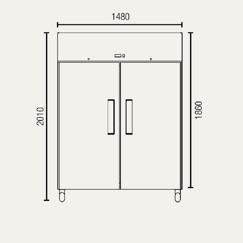 Exquisite Double Door Stainless Steel Chiller 1497 litres - GSC1410H