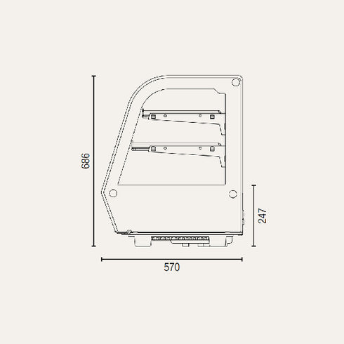Exquisite Counter Top Cold Cake Display Curved Glass 120L - CTC120