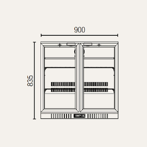 Exquisite Two Swing Doors Backbar Display Fridge - Low Height - UBC210L