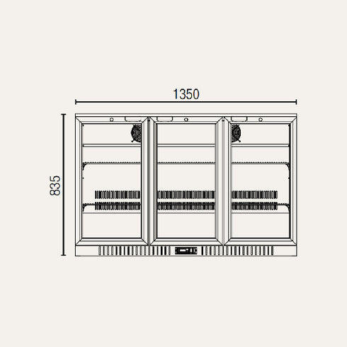 Exquisite Three Swing Doors Backbar Display Fridge - Low Height - UBC330L