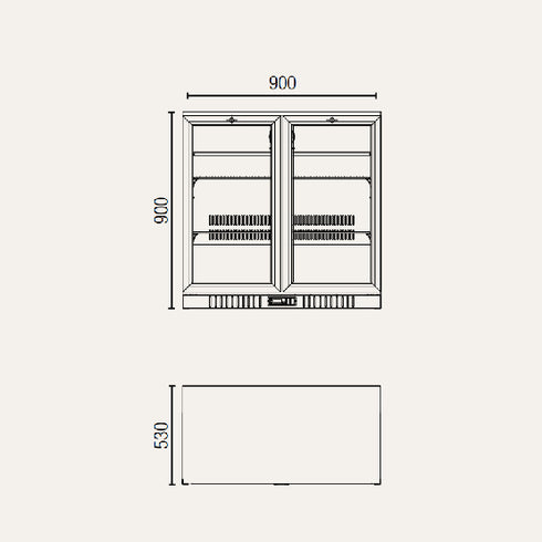 Exquisite Two Sliding Doors Backbar Display Fridge - UBC210S