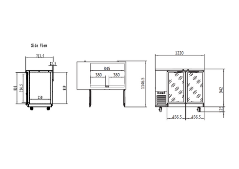 Atosa Refrigerated Back Bar Cooler with Glass Door MBB59