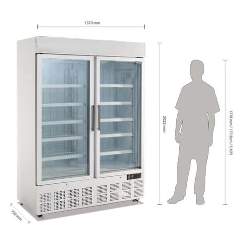 Polar G-Series 2-Door Upright Display Freezer 920Ltr White GH507-A