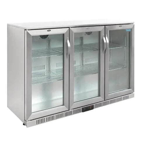 Polar G-Series Back Bar Cooler with 3 Doors (Hinged) Stainless Steel 330Ltr GL009-A