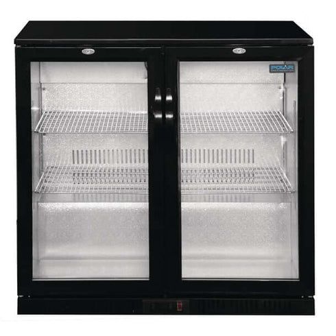 Polar G-Series Counter Back Bar Cooler with Double Hinged Doors 208Ltr GL002-A