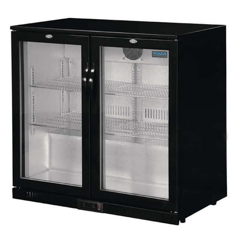 Polar G-Series Counter Back Bar Cooler with Double Hinged Doors 208Ltr GL002-A