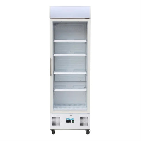 Polar G-Series Single Door Upright Display Fridge White 350Ltr DM076-A