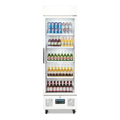 Polar G-Series Single Door Upright Display Fridge White 350Ltr DM076-A