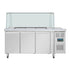 Polar U-Series GN Saladette Counter with Square Sneeze Guard 3 Door UA018-A