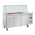 Polar U-Series GN Saladette Counter with Square Sneeze Guard 3 Door UA018-A