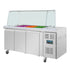Polar U-Series GN Saladette Counter with Square Sneeze Guard 3 Door UA018-A