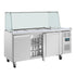 Polar U-Series GN Saladette Counter with Square Sneeze Guard 3 Door UA018-A
