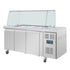 Polar U-Series GN Saladette Counter with Square Sneeze Guard 3 Door UA018-A