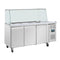 Polar U-Series GN Saladette Counter with Square Sneeze Guard 3 Door UA018-A