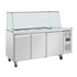 Polar U-Series GN Saladette Counter with Square Sneeze Guard 3 Door UA018-A