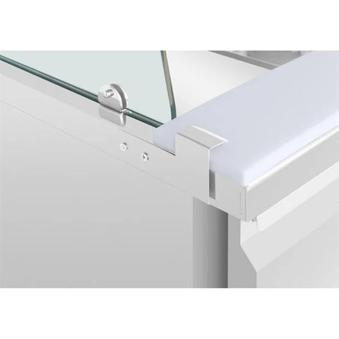 Polar U-Series GN Saladette Counter with Square Sneeze Guard 4 Door UA019-A