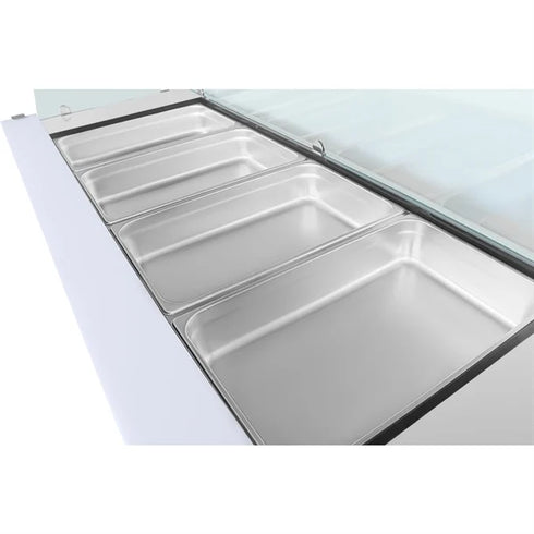 Polar U-Series GN Saladette Counter with Square Sneeze Guard 4 Door UA019-A