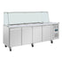 Polar U-Series GN Saladette Counter with Square Sneeze Guard 4 Door UA019-A