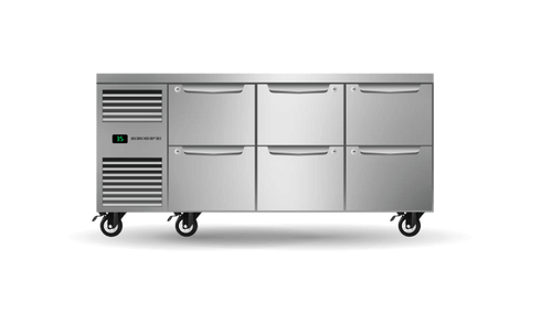 SKOPE Six Drawer Three Bay Underbench GN 1/1 Fridge PG11.UBR.3.D6