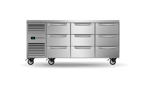 SKOPE Nine Drawer Three Bay Underbench GN 1/1 Fridge PG11.UBR.3.D9