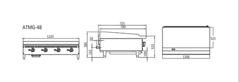 CookRite 1220mm Griddle - ATMG-48