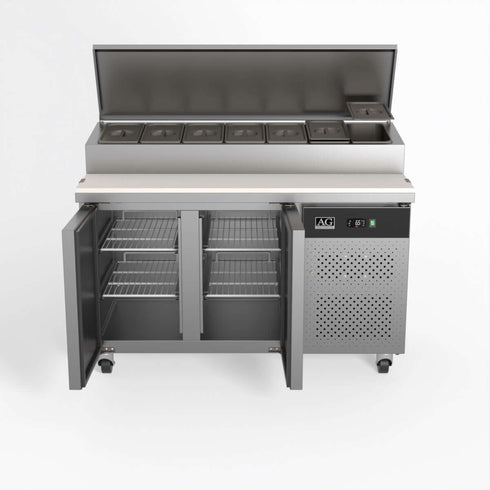 AG Two Door Saladette Fridge – Fits 7 x 1/3 GN Trays - SH2000-700