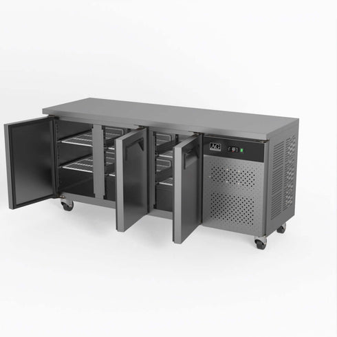 AG Three Door Commercial Worktop / Under Bench Fridge 600mm Depth - SLX3100TN