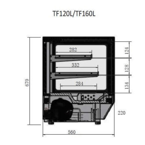 Atosa Countertop Square Cake Showcase - TF160L