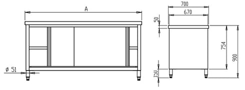 FED Kitchen Tidy Workbench Cabinet DTHT6-1800-H