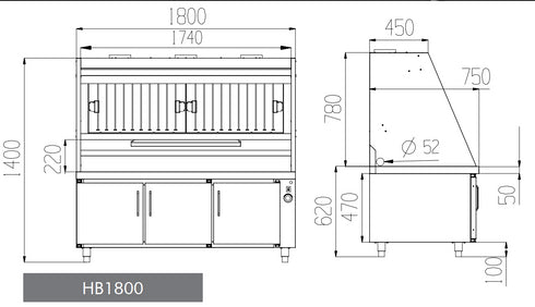 FED Range Hood and Workbench System HB1800-750