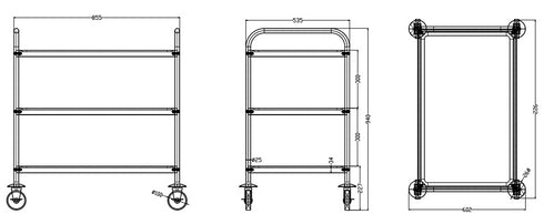FED Stainless Steel Trolley YC-103