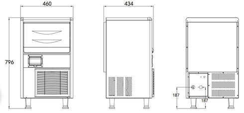 Blizzard Cube Ice Maker 31kg Production SN-31A