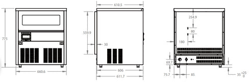 Blizzard Under Bench Ice Maker Air-Cooled 80kg Production SN-81B