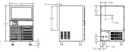 Blizzard Under Bench Ice Maker Air Cooled 36kg Production SN-80P
