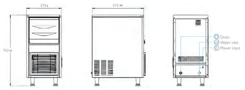 Blizzard Underbench Bullet Ice Maker 25kg Production SN-25C